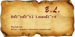 Bánáti Leonárd névjegykártya